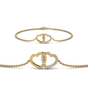 Heart Interlocked Chain Bracelet